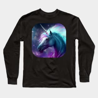 Glowing Astral Spirit Unicorn Long Sleeve T-Shirt